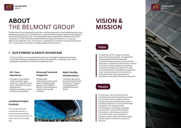 Brochure page 3: About, vision & mission